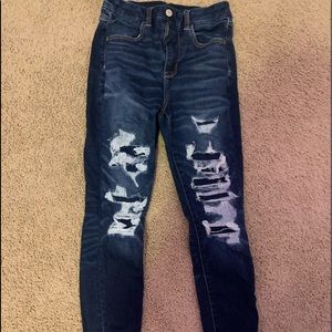 american eagle distressed curvy jeggings